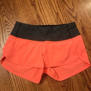 lululemon pink and grey speed up short